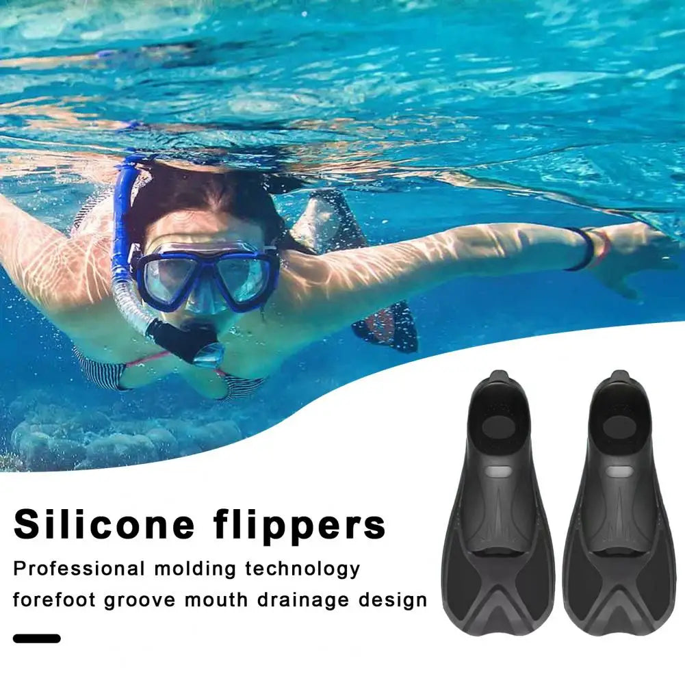 Diving Fins Swimming Training Fins Professional Snorkeling Flippers Short Blade Flippers Leg Strength Building Swimming Flippers