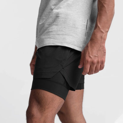 Running Shorts Male Gym Men's Shorts Crossfit 2 IN 1 Sport Shorts Homme Fitness Basketball Jogging Bodybuilding Short Pants