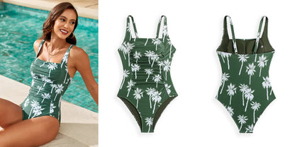Floral One Piece Swimsuits Closed Women's Swimwear Push Up For Swimming Wear Body Bathing Suits Beachwear Pool Bather