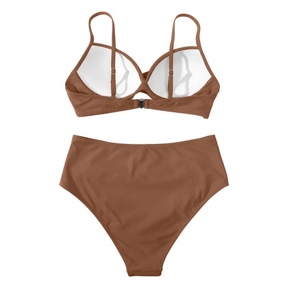 Two Pieces Swimsuits Women Bikini Set Beachwear Push Up Solid Summer Bathing Suit Triangle Bikini Swimwear Low Waist