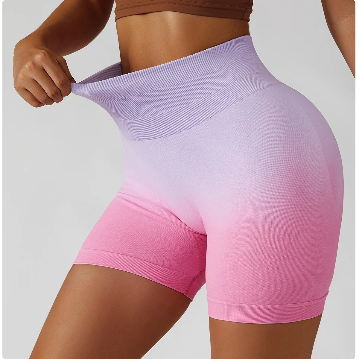 Summer Seamless High Waist Yoga Shorts Butt Lift Cycling Shorts Gym Shorts Women Pants Breathable Tie-dye Sports Leggings Women