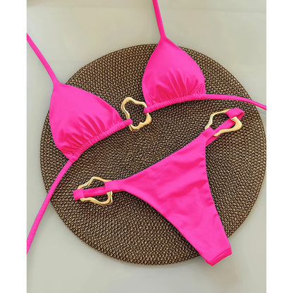 Halter Micro Bikini Women Swimsuit Solid Swimwear Thong Bikinis Set Brazilian Beach Wear Bathing Suit Biquini Female