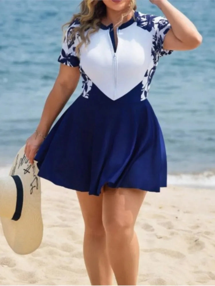 One Piece Plus Size Tankini Women Push Up Large Size Swimsuit Summer Big Size Tummy Control Swimwear Tankini Sets
