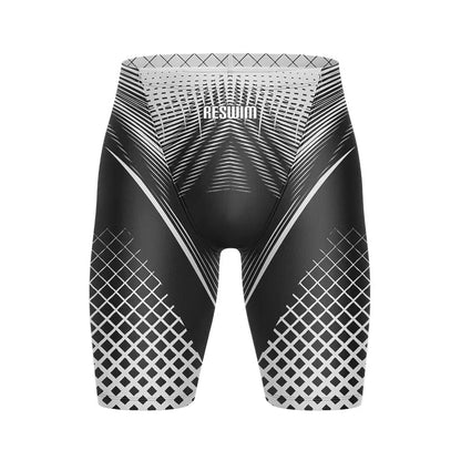Men's Print Swim Jammer Training Sports Beach Diving Surfing Pants Tight Shorts Swimming Trunks Quick Dry Swimsuit