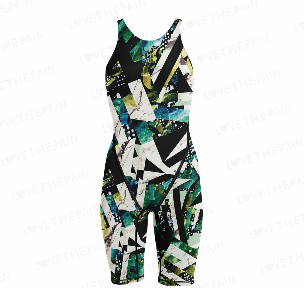 Competition Training Swimwear Tech Suits Neck To Knee Tech Suits Women Open Back Comfort Straps Swimsuit Jumpsuit Swimsuit
