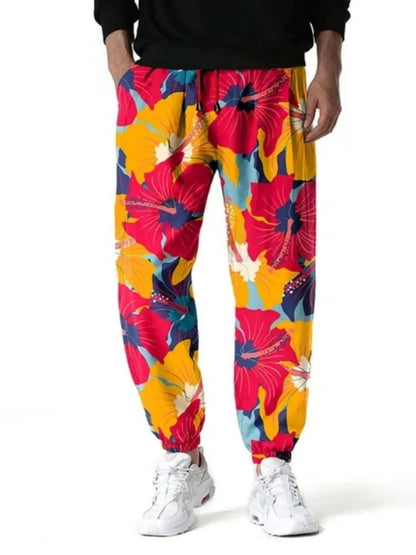 Stylish Floral Sweatpants 3D Print Vintage Man Joggers Gym Hiphop Pants Trousers Mens Casual Sports Jogging Harajuku Streetwear