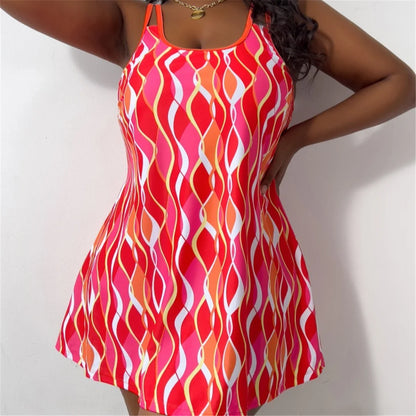 0XL - 4XL Printed Tankini Large Size Swimwear Plus Size Women Swimsuit Female Two-pieces Tankini set Bather Bathing Suit