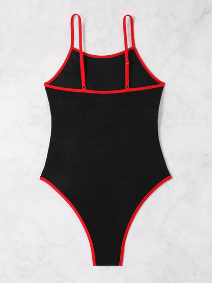Solid Strapped Swimwear Women Push Up One Piece Swimsuit Monokini Backless High Cut Summer Bathing Suit