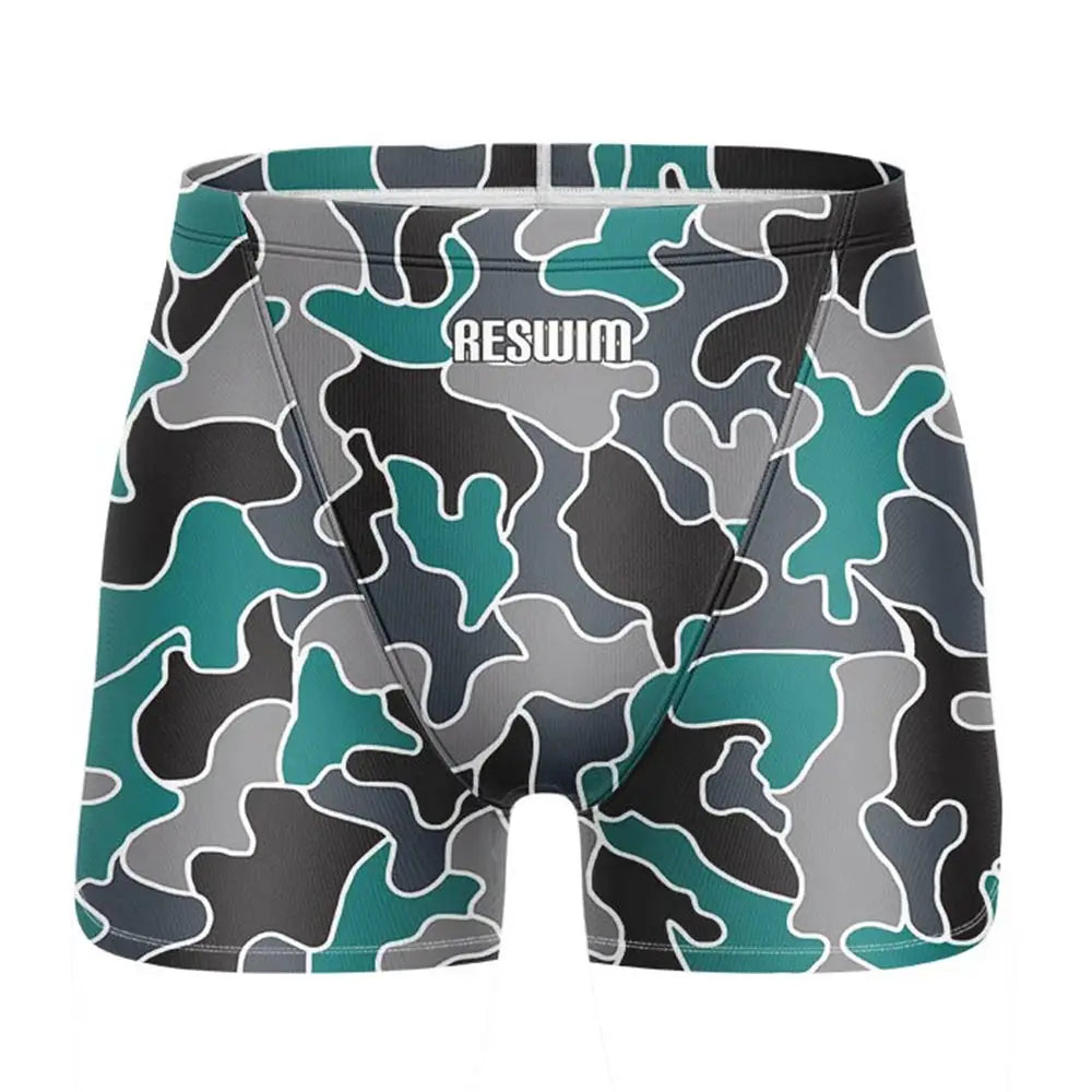 Men's Swimming Trunks Swim Jammer Swimsuit Shorts Athletic Training Swimwear Summer Beach Tights Surfing Pants Bathing Suit