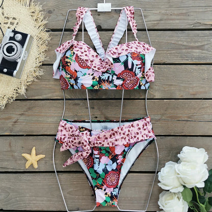 Brazilian Bikini Set Women Print Biquini Female Cut Bikinis Swimwear Push Up Swimsuit Bath Suit