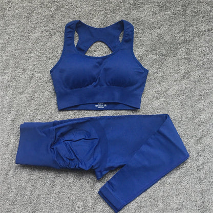 2PCS XL Seamless Women Fitness Arise Epic Yoga Sets High Waist Gym Scrunch Leggings Sports Bra Workout Active Wear Suits
