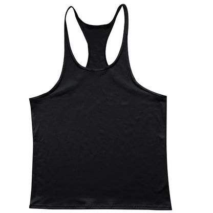 European American Summer Casual Exercise Workout Training Vest Men's Solid Color plus Size I-Shaped Vest