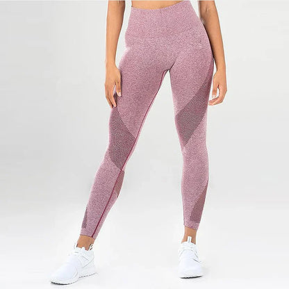 Women Yoga Pant High Waist Sport Leggings Mesh Breathable Fitness Tights Hip Lifting Running Trousers Gym Workout Leggings Female