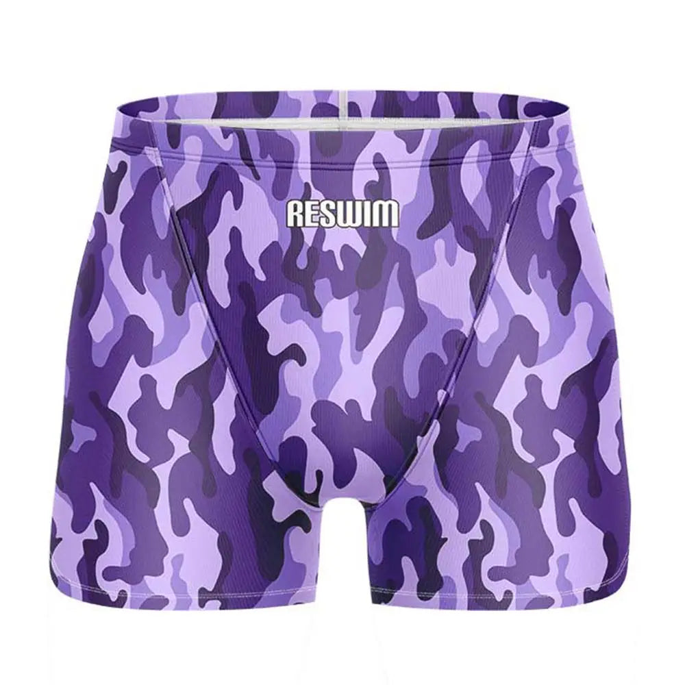Men's Swimming Trunks Swim Jammer Swimsuit Shorts Athletic Training Swimwear Summer Beach Tights Surfing Pants Bathing Suit