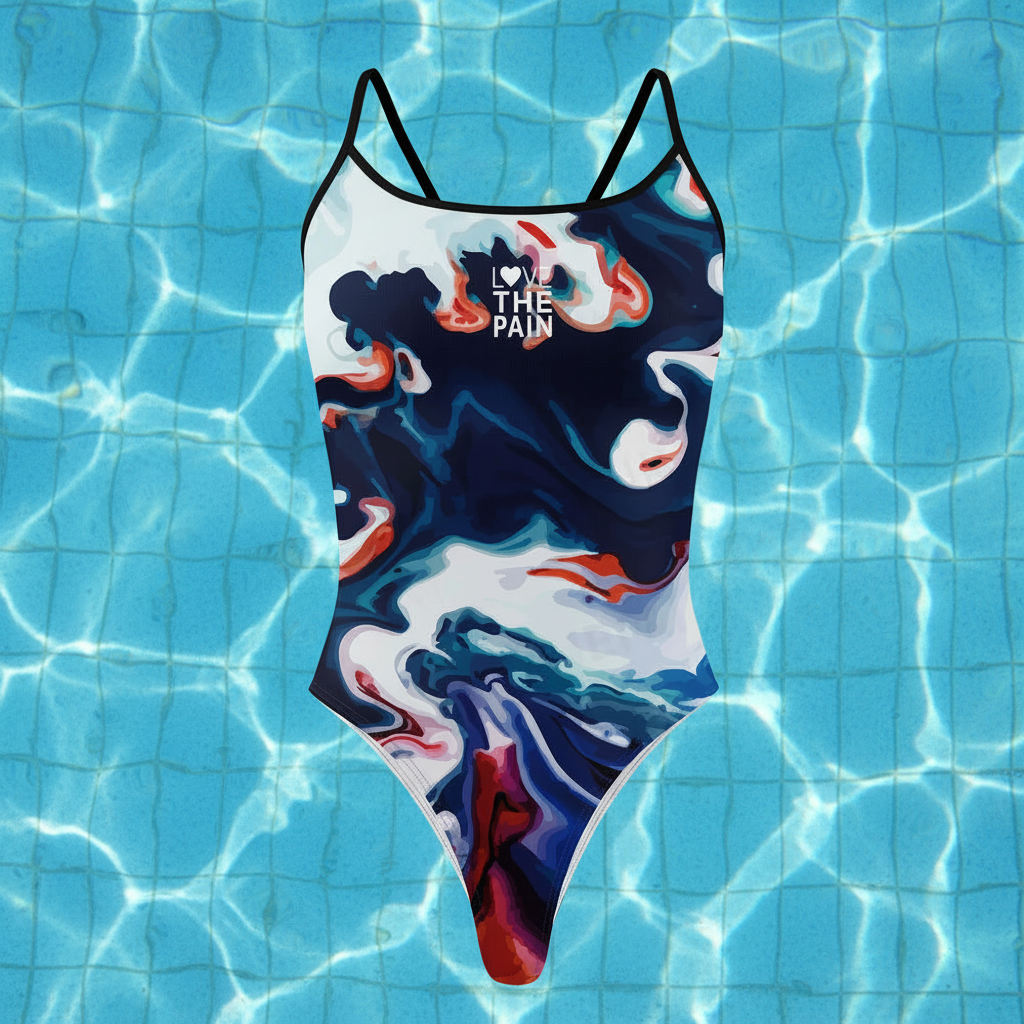 Summer Women Thin Shoulder Straps Monokini Print Swimsuit Women Swimwear Long-Duration Training Bathing Suit Bathers Pool Training Squad