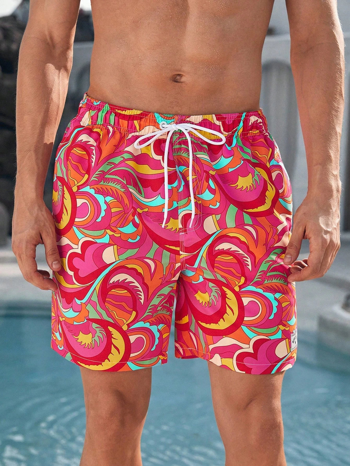 Men's Abstract-Print Board Shorts