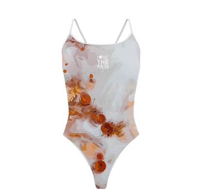 Black & White Design Love The Pain Women Swimsuit One-piece Swimwear Functional Training Swimsuit