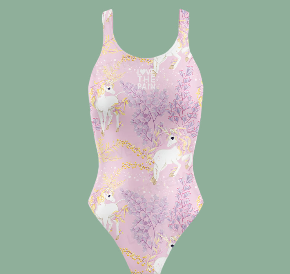Love The Pain Unicorn One Piece Swimsuit Women Swimwear Bathing Suit Swim Suit Beach Wear Bodysuit