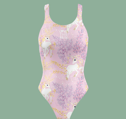 Love The Pain Unicorn One Piece Swimsuit Women Swimwear Bathing Suit Swim Suit Beach Wear Bodysuit