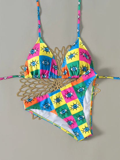 Bikini's Multi Color Choice Bathing Suit Women Dot Cheetah Print Split Swimsuit Backless Lace Up Beachwear Fashion Holiday Bikini Set Summer