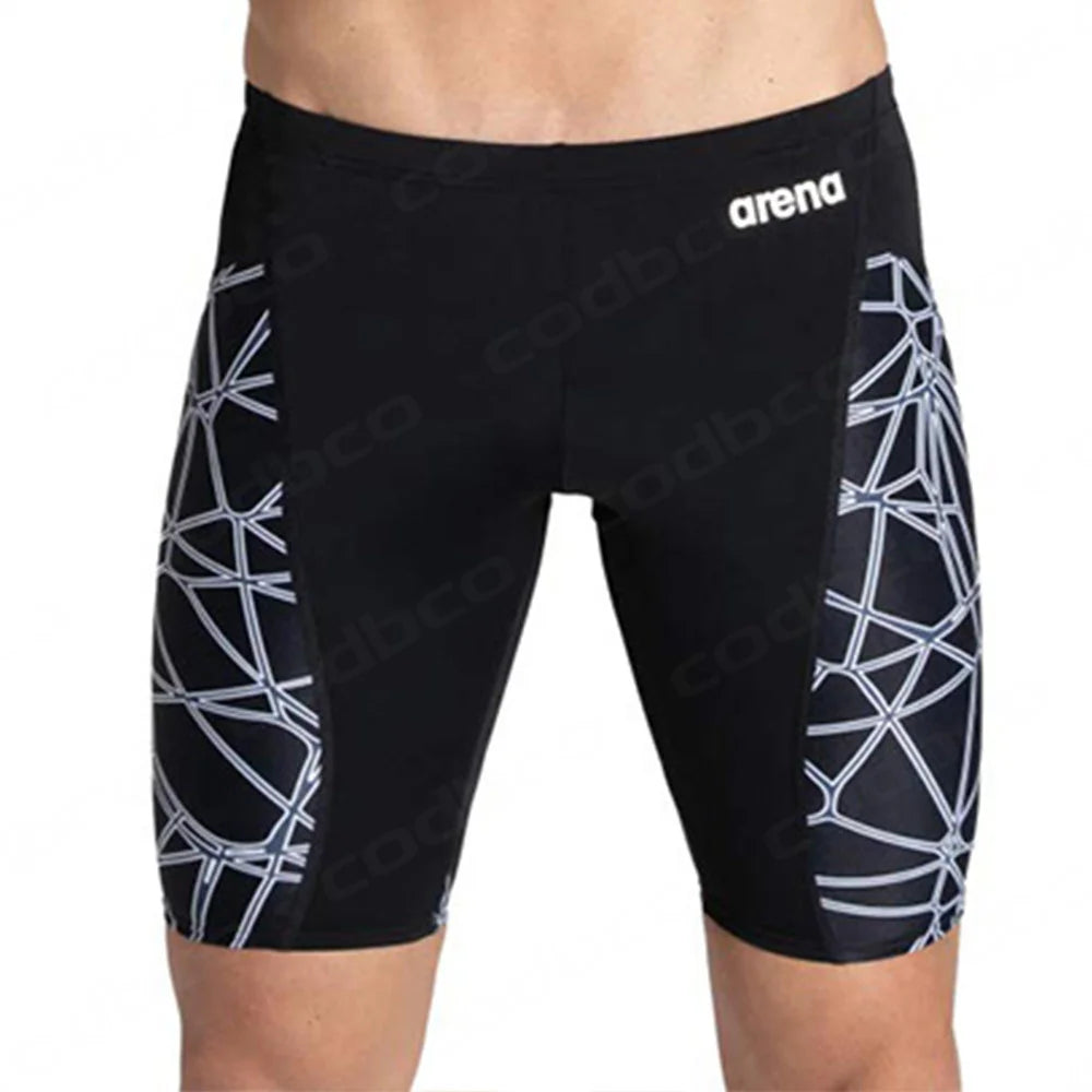 Summer Men's Swim Jammer Swimsuit Swimming Trunks Shorts Beach Tights Swim Pants Quick Dry Sports Running Surfing Diving Shorts