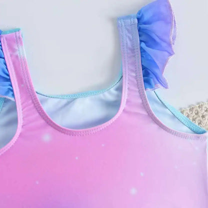 Padded Girls Swimsuit 3 Pieces Bikini With Beach Skirt Kids Swimwear Female Children's Bathers Bathing Swimming Swim Suit
