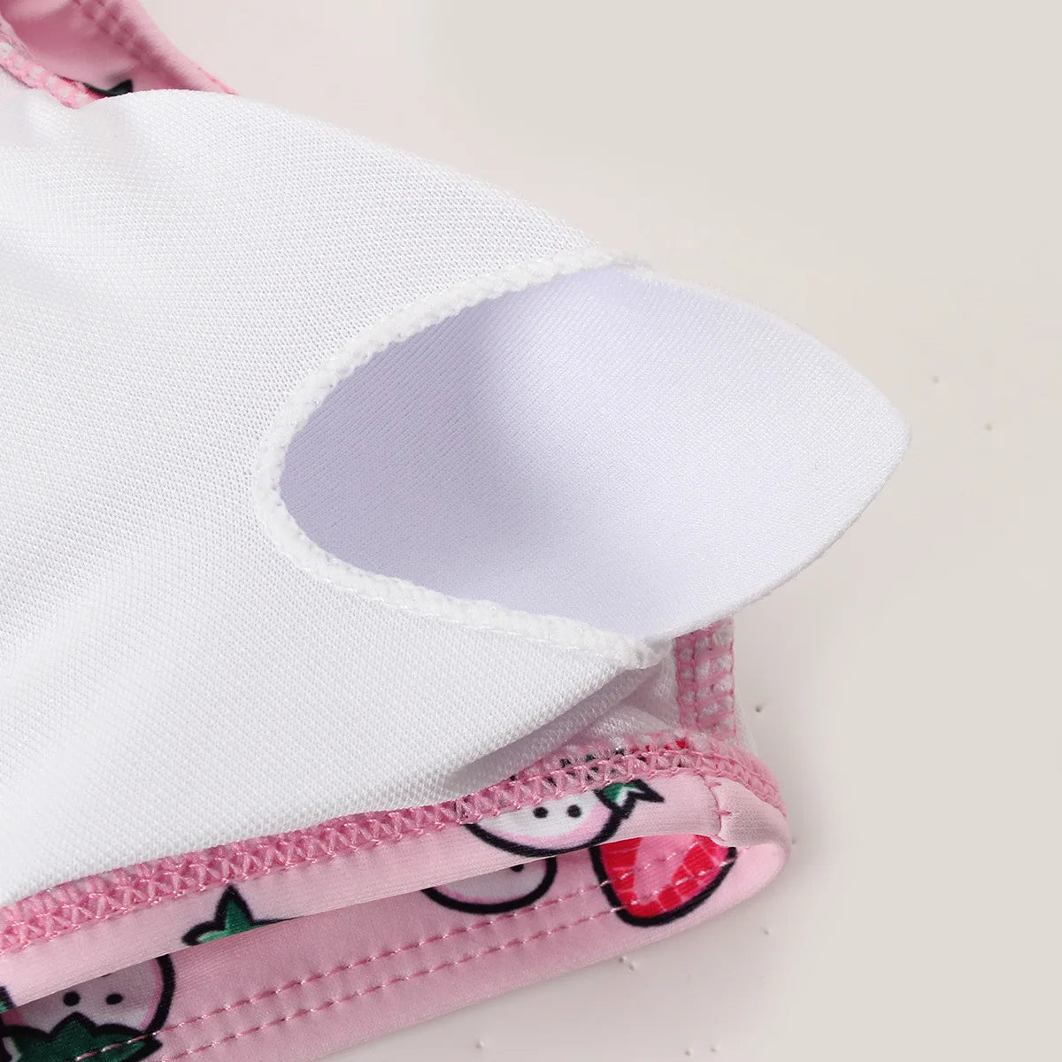 Girls Ruffle Bikini Two Pieces Swimsuit Kids Cat Footprints One Shoulder Children's Swimwear 7-12Years Bathing Suit