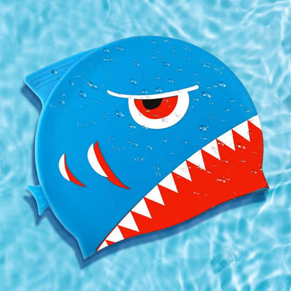 Cute Cartoon Dinosaur Kids Swimming Caps Boys Girls Swimming Cap Soft Silicone High Elastic Waterproof Children Swimming Cap