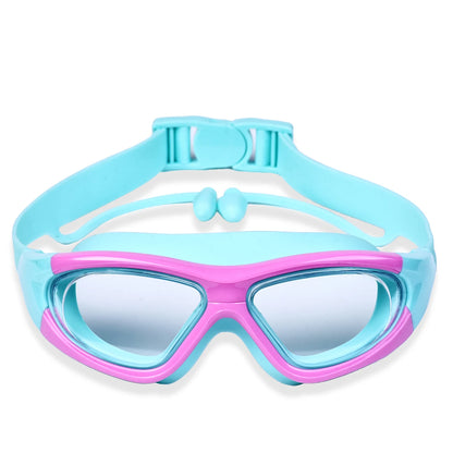 High-definition kidsren's swimming goggles for boys and girls, anti-fog swimming goggles, large-frame goggles, comfortable silic