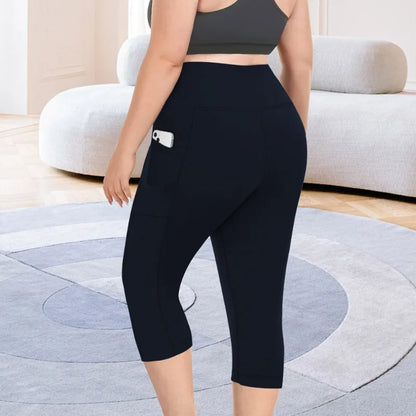 Women's Milk Silk Yoga Pants Plus Size High-Waisted Workout Leggings with Side Pockets, European Fit Gym To Street Activewear