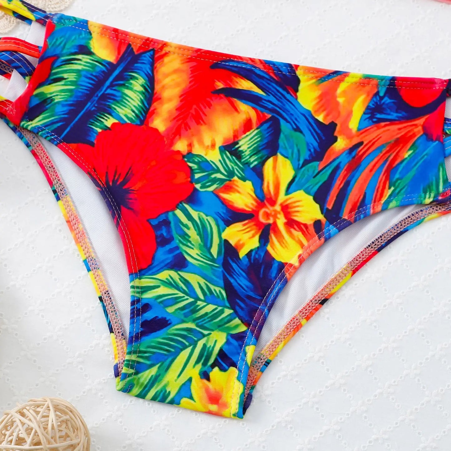 Girls Ruffle Bikini Two Pieces Swimsuit Kids Print Off Shoulder Children's Swimwear 7-12Years Teenager Bathing Suit Beach Wear