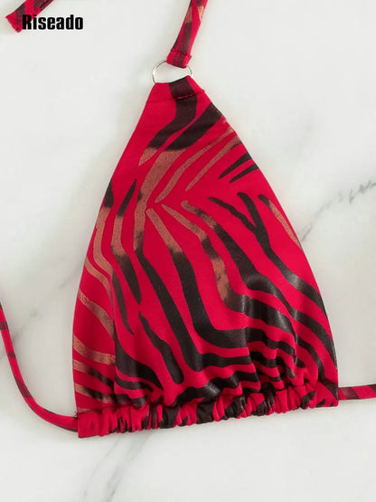 Women Two Piece Swimsuit Swimwear Halter String Bikini Sets