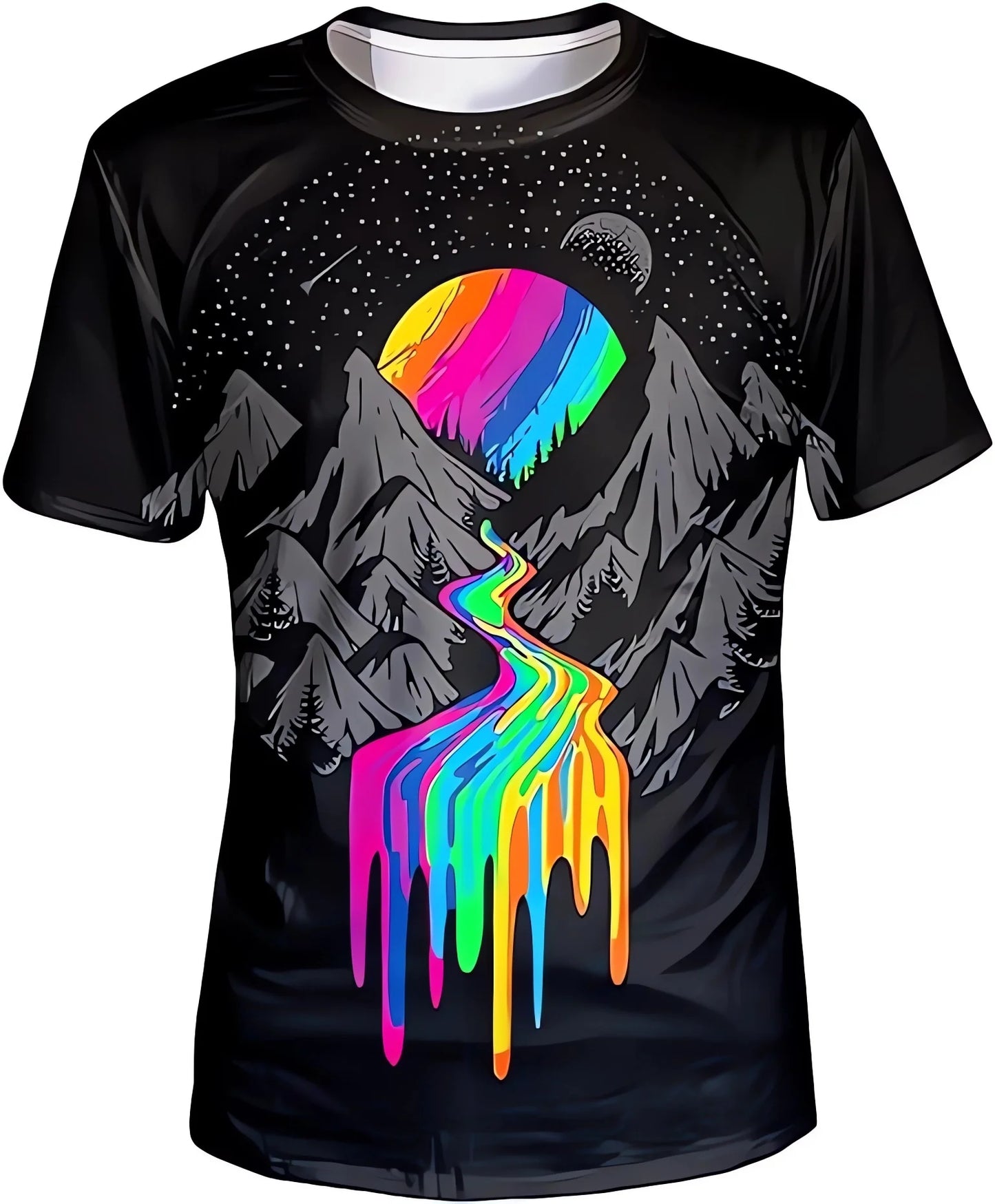 Neutral Color 3D Pattern T-shirt Sleeve with Round Neck Digital Design Suitable for Young People's Fashion and Trendy Comfort