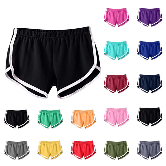 Sports Shorts Women Summer Candy Color Anti Emptied Skinny Shorts Casual Lady Elastic Waist Beach Short Pants
