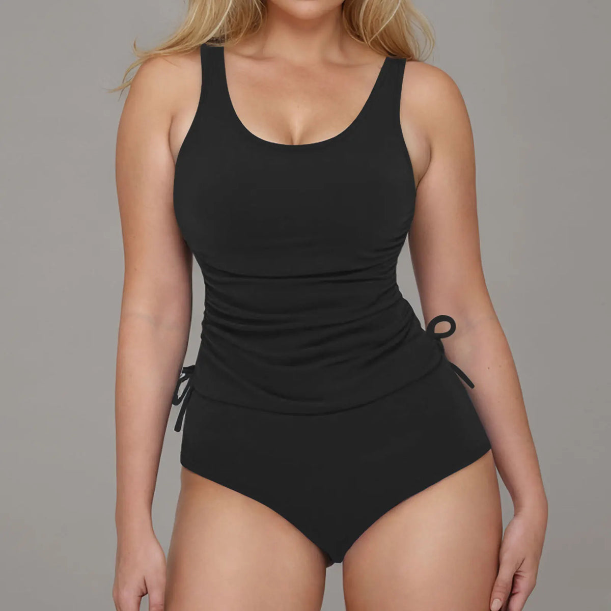 Women's Printed Tankini Swimsuit Set with Adjustable Straps
