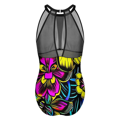 Floral Swimsuit Flower Power Style Swimwear One Piece Design Swimsuits Cut Out Bathing Suits Women Push Up Beach Outfits