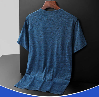 Large Size 6xl 7xl 8xl Mens T Shirt Breathable  Quick Drying Cool Summer T-shirts Sporting Outdoor Ice Silk Tee Tops