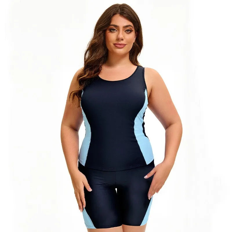 Plus Size  Swimsuit Women's Push Up Large Size Swimsuit Big Size Tummy Control Swimwear Boy Leg