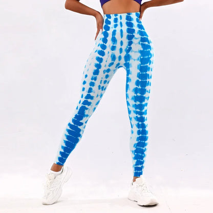 3D Print Tie Dye Sports Pants Women Seamless Leggings High Waist Fitness Push Up Leggings Gym Clothing Workout Tights