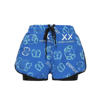 Children's Swim Trunks, Youth Boys, Middle and Teenage Kids, Double Layer Swim Shorts, Summer Cartoon Beach Boxer, Full Set