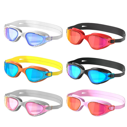 Swimming Goggles HD Anti-Fog Professional Swimming Glasses Silicone Anti-UV Adjustable Swimming Goggles Unisex Adults