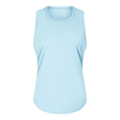 Women Summer  Open-Back Yoga Vest for  Loose-Fit and Moisture-Wicking Sleeveless   Running Fitness Shirt