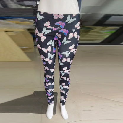 High Waist Bowknot Leggings Butterfly Print Yoga Pants Bandage Tights for Women Push Up Exercise Fitness Workout Legging