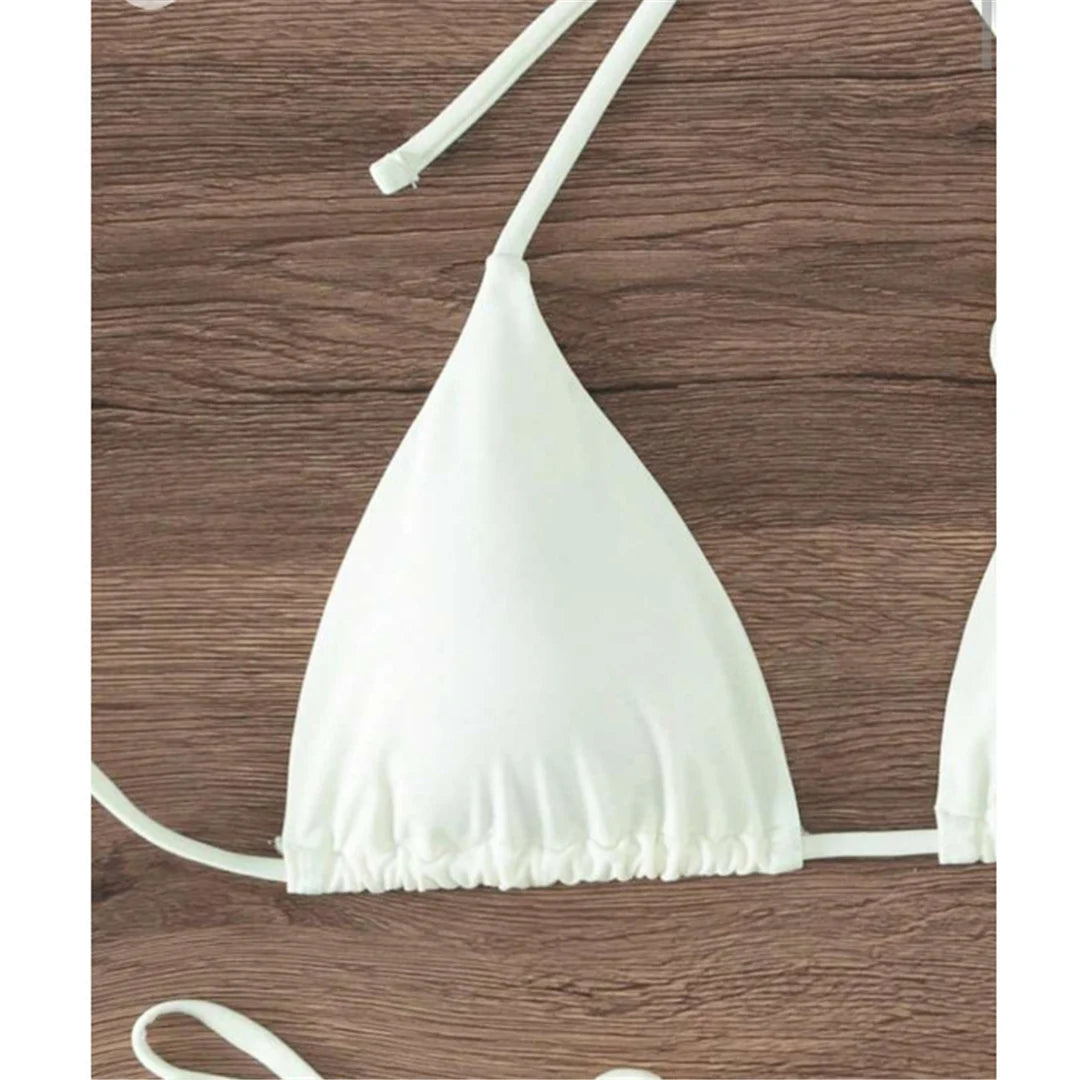 S - XL 3D Flowers Halter Strappy Bikini Women Swimwear Female Swimsuit Two-pieces Bikini set Bather Bathing Suit Swim
