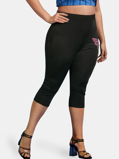 Plus Size High Waist Capri Leggings Ladies Yoga Body Shaping Black Casual Jeggings 3D Printed Skinny Pencil Pants 5XL