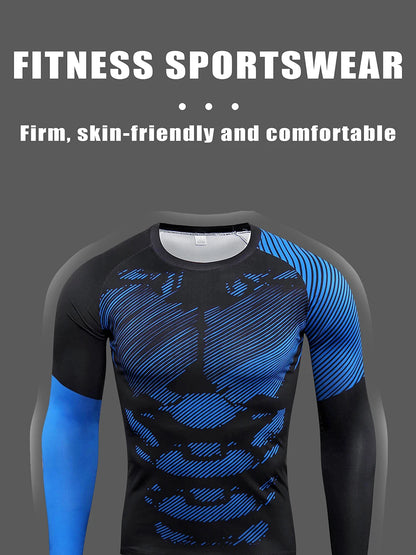 2-Piece Men's Sports Running Set Jogging Football Fitness Basketball Underwear Tight Fitting Sports Clothes Outdoor Sports