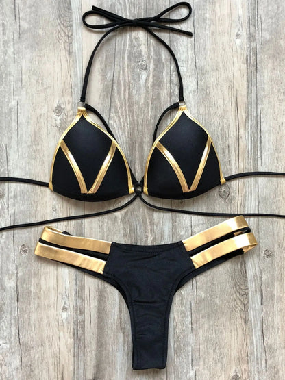 Gold Stamping Women Bikini Set Padded Women Swimsuit Push Up Bikini Swimwear Summer Beachwear Brazil Bathing Suit