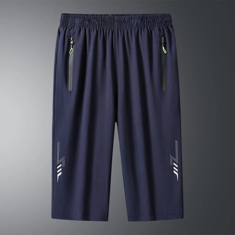 【 M-8XL 】 Men's sports ice silk shorts summer fashion plus size pants quick drying simple breathable cool running shorts