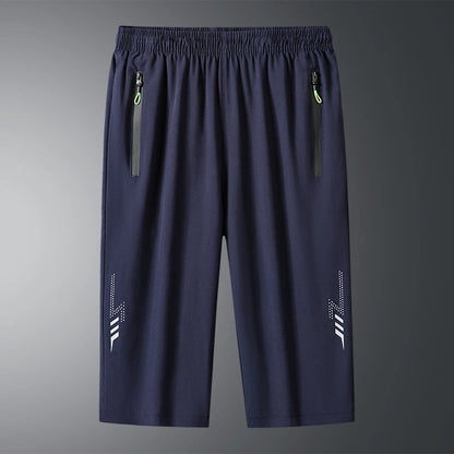 【 M-8XL 】 Men's sports ice silk shorts summer fashion plus size pants quick drying simple breathable cool running shorts