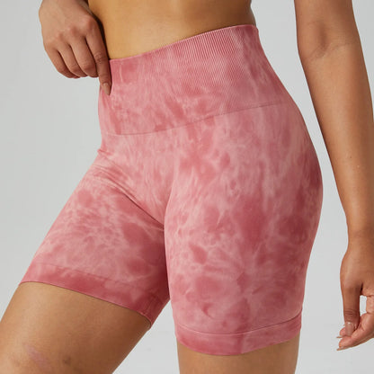 Short Gym Woman Tie Dye Yoga Push Up Sport Shorts Seamless Women Fitness Wear Running Gym Leggings Female Tights Workout Shorts